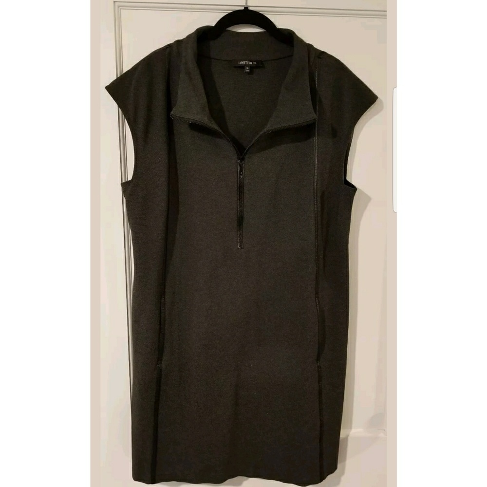 Lafayette 148 charcoal gray sleeveless tunic dress